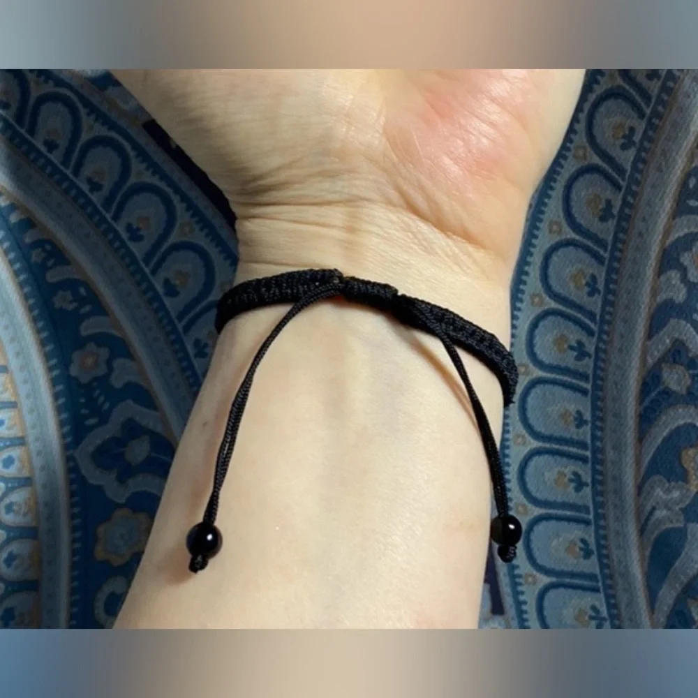 Beaded Natural Jade Gemstone Bracelet with Adjustable Cord - Picture 12 of 14